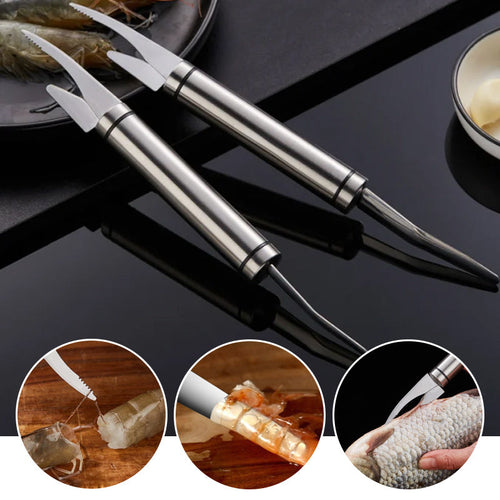 Skanto | 5 i 1 Multifunksjonell Reker Line Fish Maw Kniv