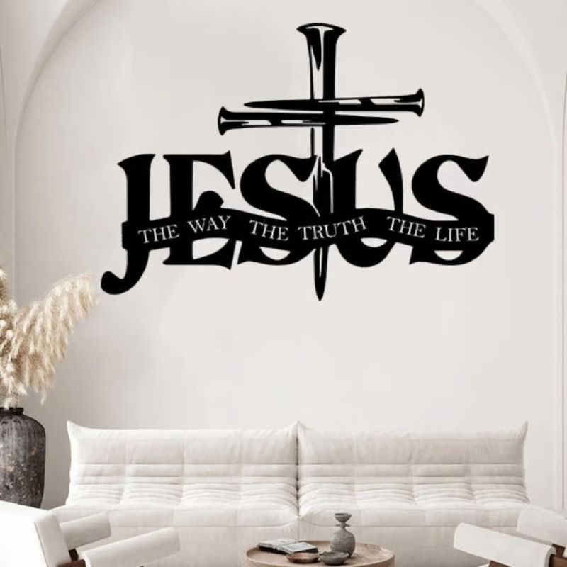 Skanto | Jesus og kors metall silhuett veggdekorasjon