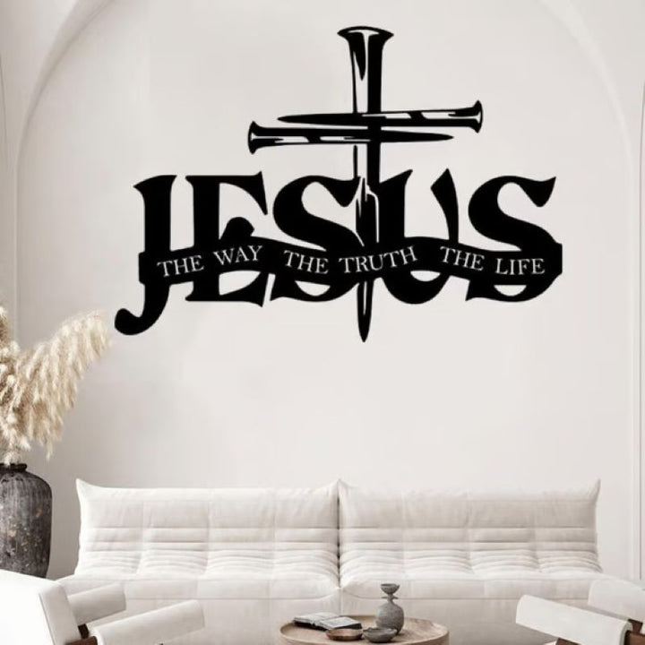 Skanto | Jesus og kors metall silhuett veggdekorasjon
