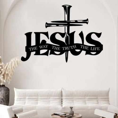 Skanto | Jesus og kors metall silhuett veggdekorasjon