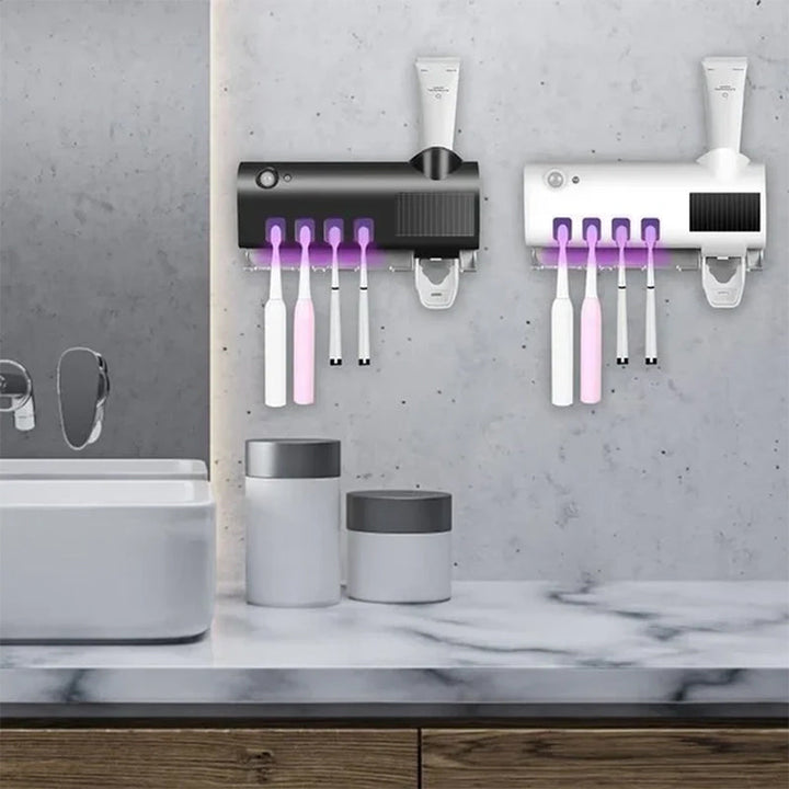 Smart UV Light Sterilizer Tandbørsteholder, Veggmontert Tannkremdispenser | Skanto