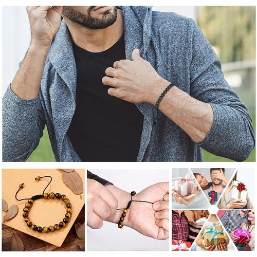 Skanto | Tiger Eye Lava Rock Stone Armbånd
