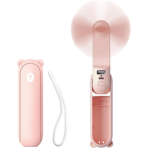 3 i 1 Håndholdt Mini Vifte | USB Oppladbar, Sammenleggbar Design & Ideell for Reise, Camping og Utendørsaktiviteter | Skanto