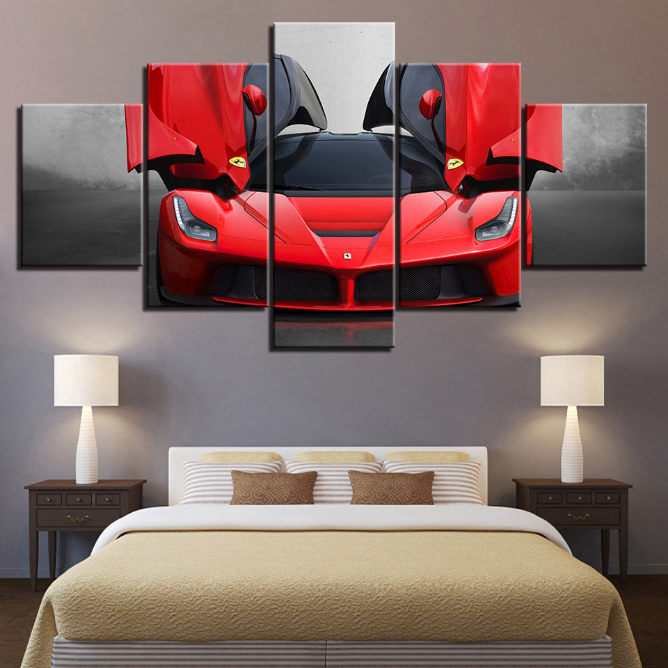 Luksus Ferrari Bil - Lerret Veggkunst Maleri