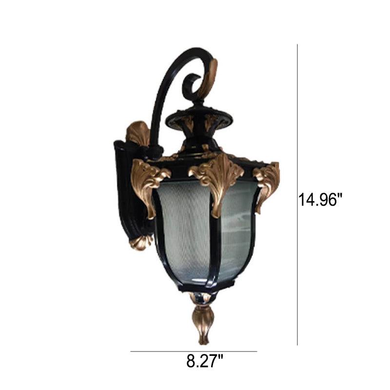 Europeisk Retro Laterne Glass Utendørs Vanntett 1-Lykt Vegglampe | Skanto