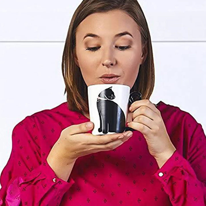 Skanto | Søt Håndlaget Svart Katt Lykke Kaffe Kopp