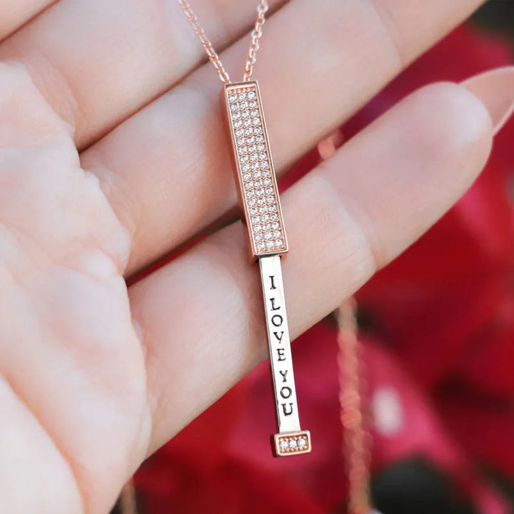 Skanto | Secret I love you message bar necklace