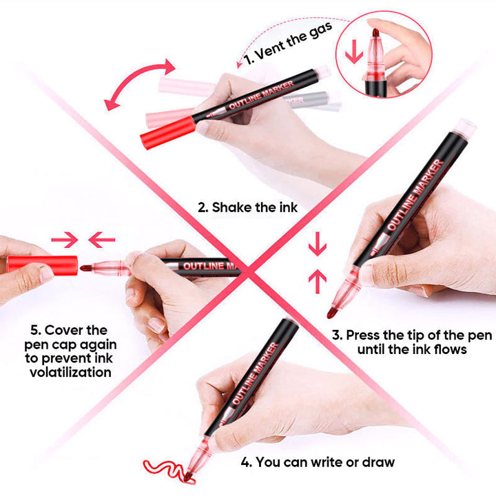Skanto | Farge Lysstav Graffiti Highlight Pens