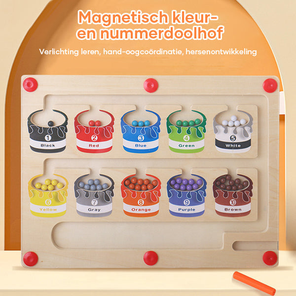 ColorMaze - Kreativ Magnetisk Farge- og Tall Labyrint Bolleheis