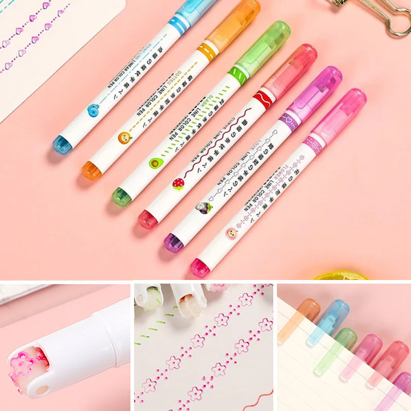 Skanto | BESTE GAVER TIL BARN - Dual Tip Markers med 6 forskjellige kurveformer fine spisser