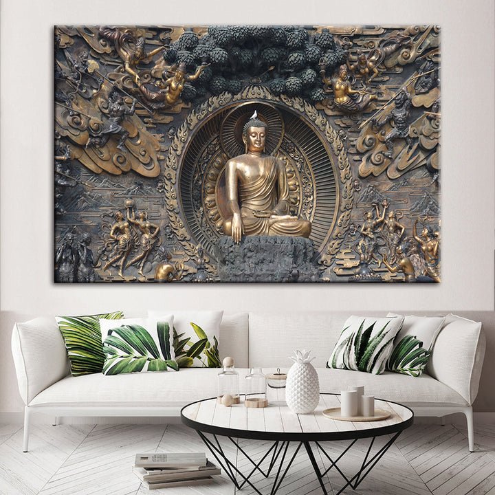 Mahavira Friedlich - Lerret Veggkunst Maleri