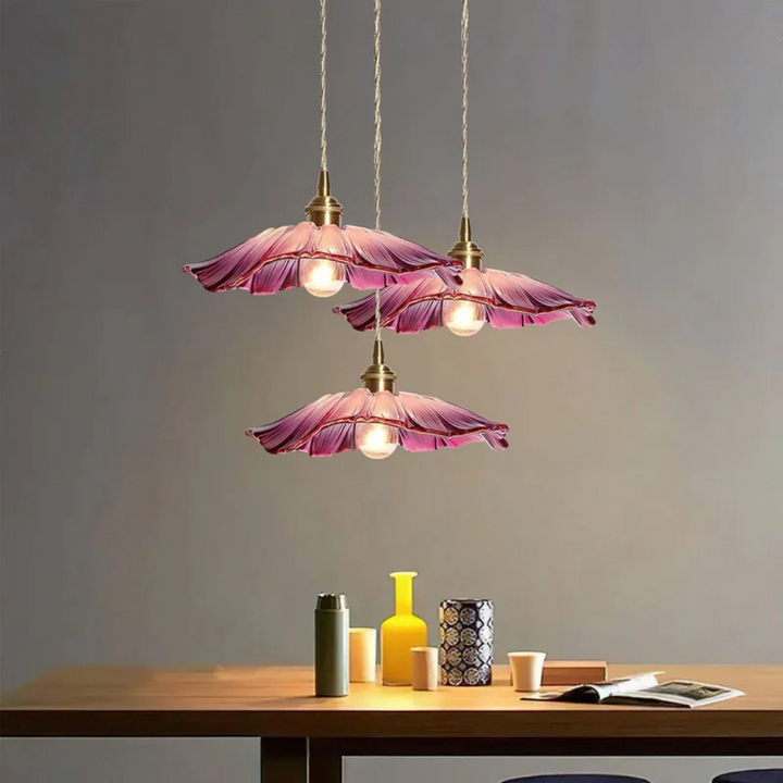 Skanto | Retro Lotus Glass Pendellampe