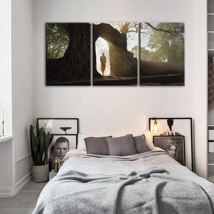 Lone Man Nature-Canvas Veggkunst Maleri 3 Deler
