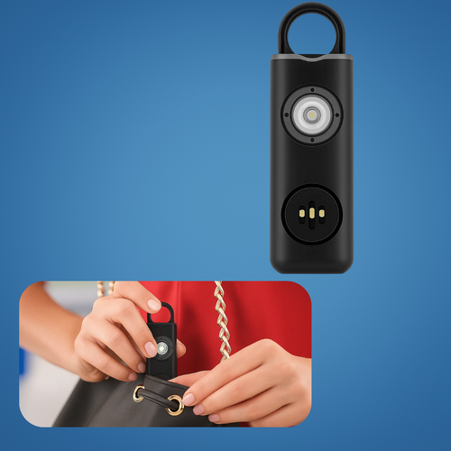 Ultralauter 130 dB Sirene – Kompakt LED Lommelykt Sikkerhetsenhet – For Nattugler, Studenter & Pendler Skanto