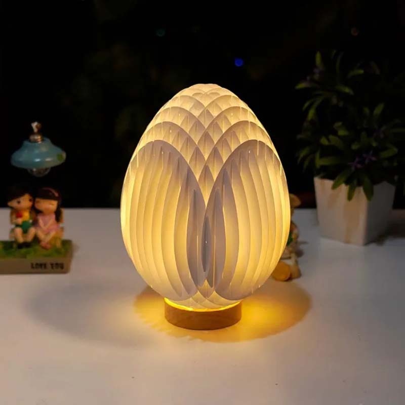 Påske 3D Papp Skrivebord Lampe med Lysende Base | Skanto