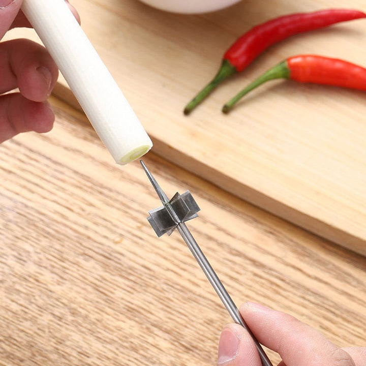 Rustfritt Stål Plum Blossom Løk Cutter | Skanto