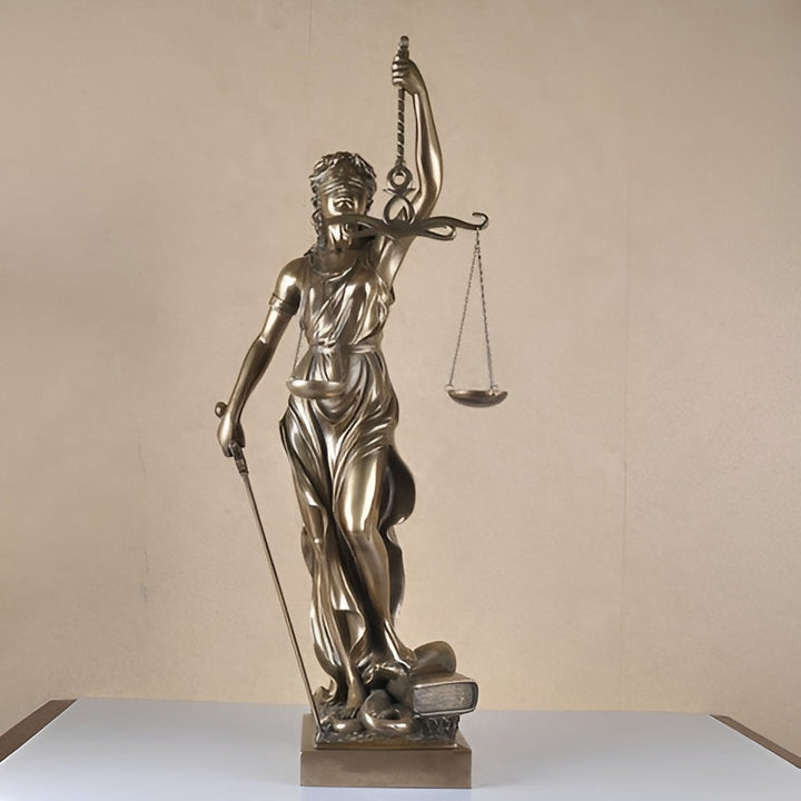 Statue av Godin of Justice – En elegant dekorativ skulptur av Justitia