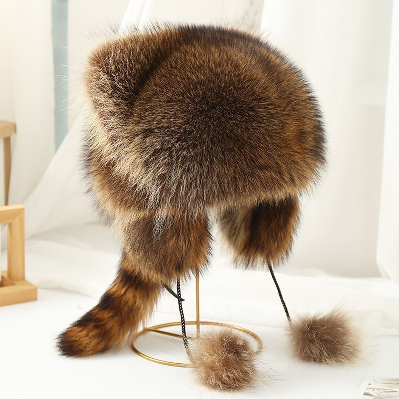 Skanto | Søt Faux pels Raccoon Haleforelder-Barn Pluss Hatt