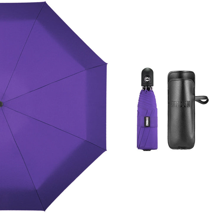 Skanto | Super Portable Auto Åpne/Lukke Vindresistent Paraply med 12 Ribber, 5-Fold & Ergonomisk Håndtak