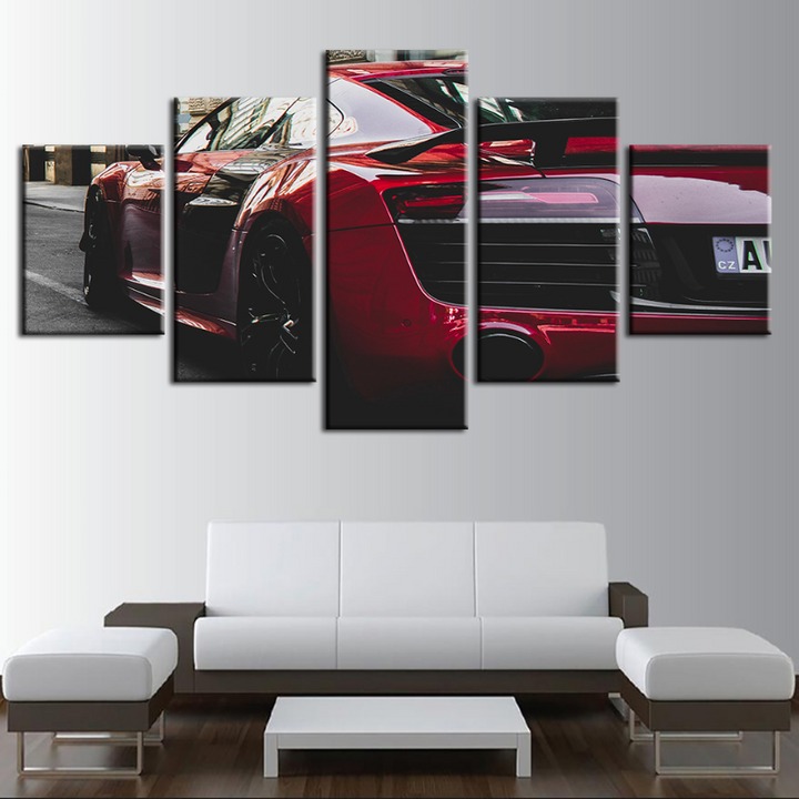 5 Pcs - Red Classic - Canvas Wall Art Painting | Skanto