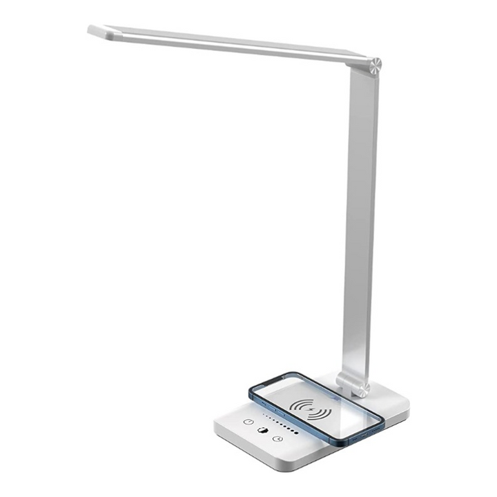 Skanto | LED skrivebordslampe med USB-ladeport, dimbar øyevennlig leselampe for hjemmet, med 5 lysstyrkenivåer & 3 lysmoduser, berøringskontroll, autotimer (Svart)