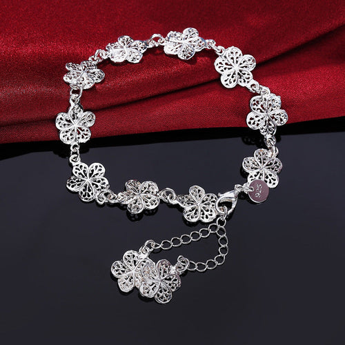 Elegant sølv filigranarmbånd med unike lenker Skanto