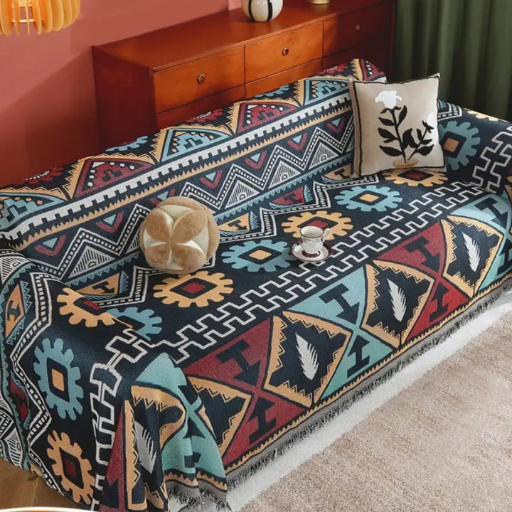 Skanto | Aztec Geometrisk Mønster Sofa Dekken