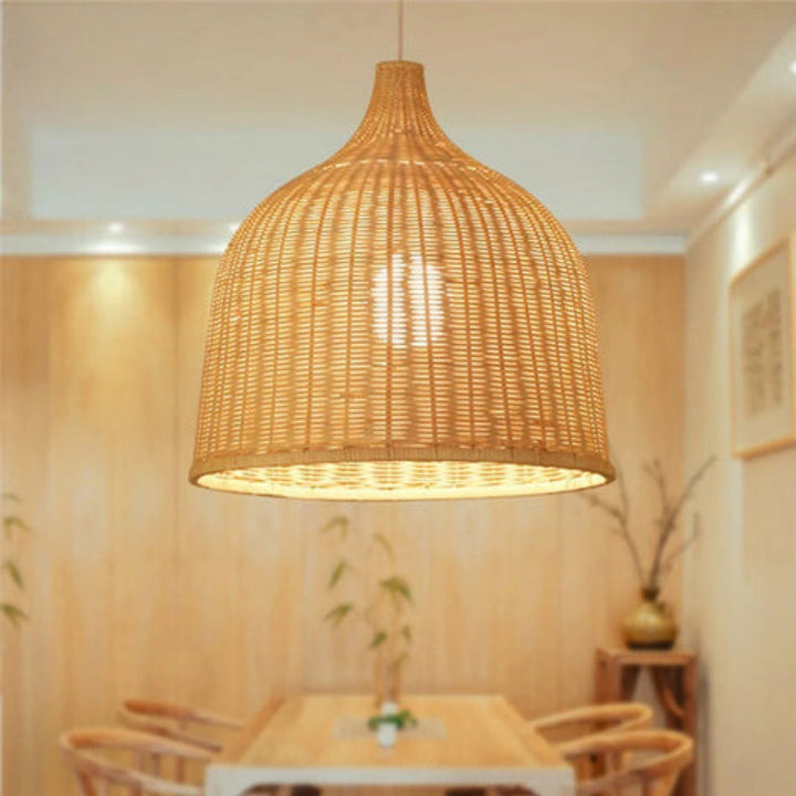 RusticGlow - Vevd Rattan Pendellampe Skanto