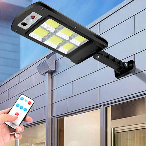 200W Utendørs Solenergi LED-Lampe med Fjernkontroll, Bevegelses- og Skumringssensor | Skanto
