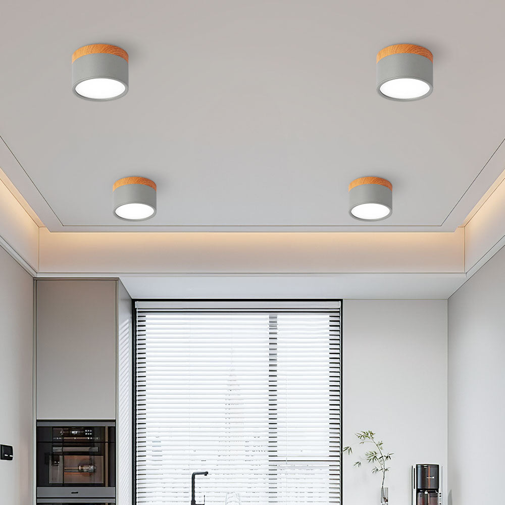 Skanto | Taklampe med rosa flush trefinish