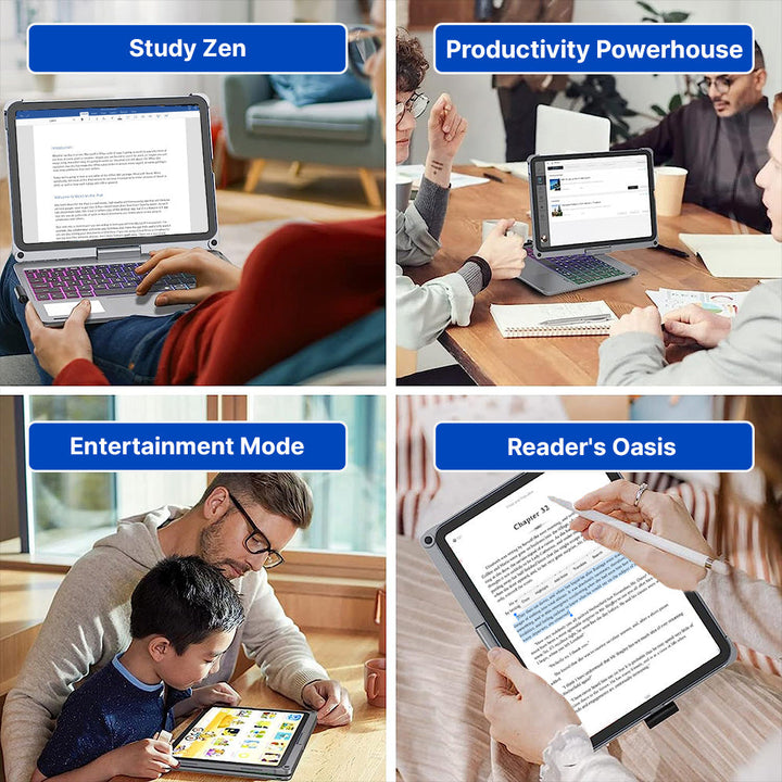 Skanto | Trådløs tastaturdeksel for iPad - Roterende design