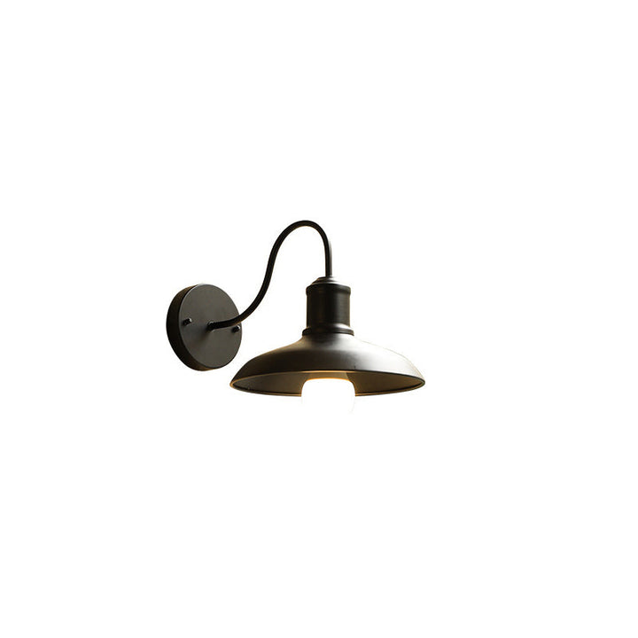 Retro Loft Dome Jern Utendørs Vanntett 1-Lyskilde Buet Arm Vegglampe | Skanto