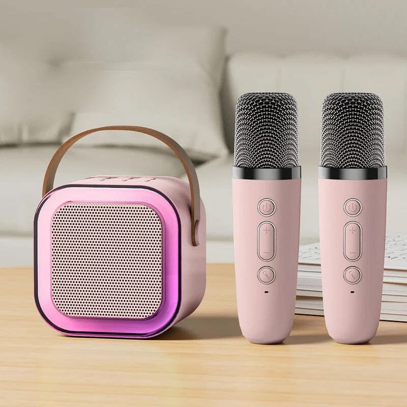 Mini karaoke maskin med trådløse mikrofoner | Skanto