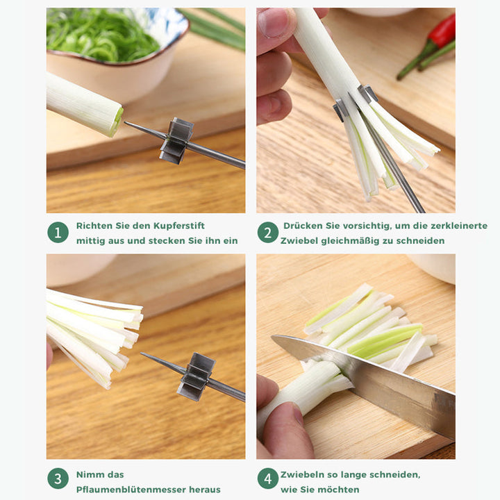 Rustfritt stål plommeblomst løk slicer | Skanto