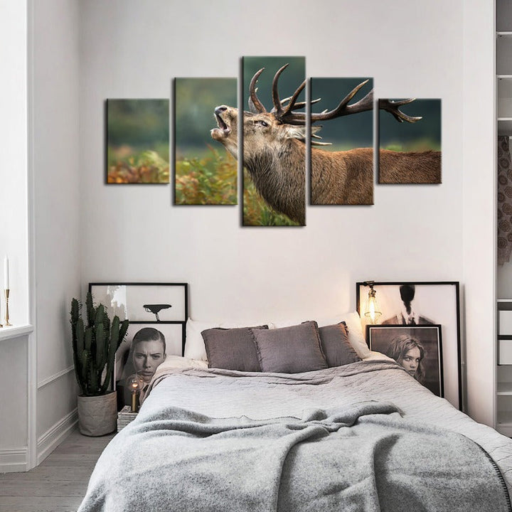 5 Pcs Blocking Moose - Canvas Wall Art Painting | Skanto