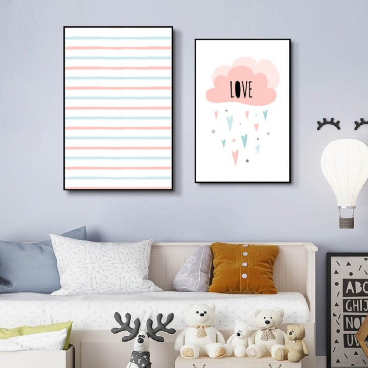 Love Stars - Lerret Veggkunst Maltning