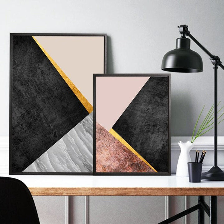 Geometrisk Motemaler - Lærret Veggkunst Maleri