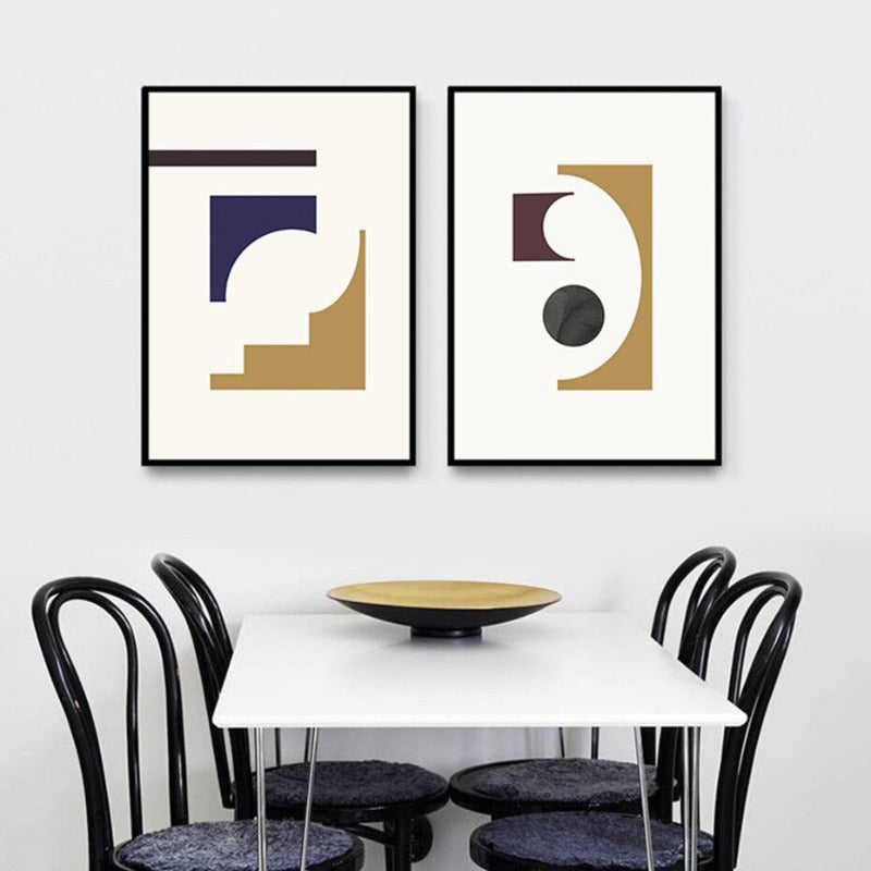 Geometrisk Grafikk Abstrakt Minimalistisk Galleri - Lerret Veggkunst Maleri