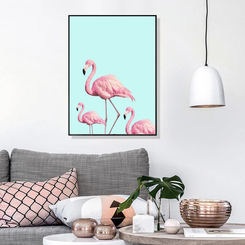 Nordisk varm rosa flamingo - lerretbilde