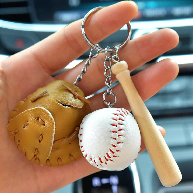 Skanto | Mini Baseballhanske Sett Charm Nøkkelring