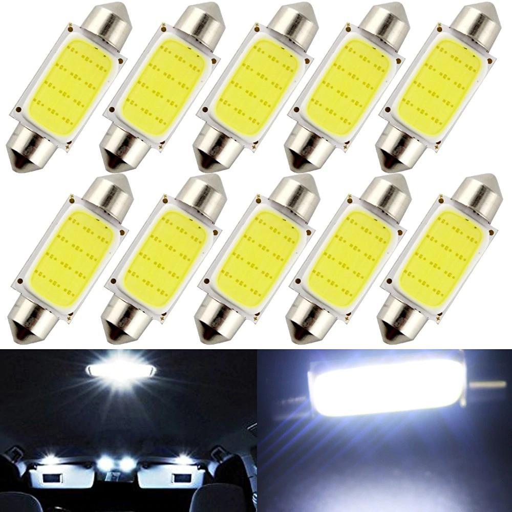 Skanto | 10stk Bilinteriør Dome Lys COB 1.5W DC12V LED Lyspærer Lamp Plate