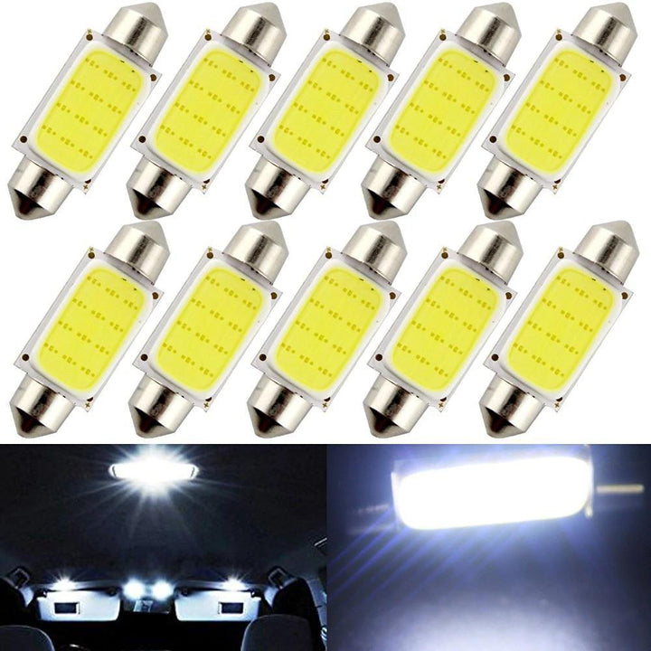 Skanto | 10stk Bilinteriør Dome Lys COB 1.5W DC12V LED Lyspærer Lamp Plate