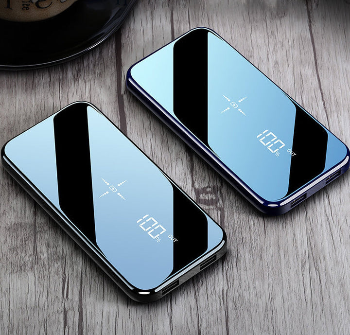 Skanto | Bærbar Trådløs Ultratynn 10000mAh Power Bank Med Digital LCD Skjerm Fullskjerm, Lading Av Tre Telefoner Samtidig