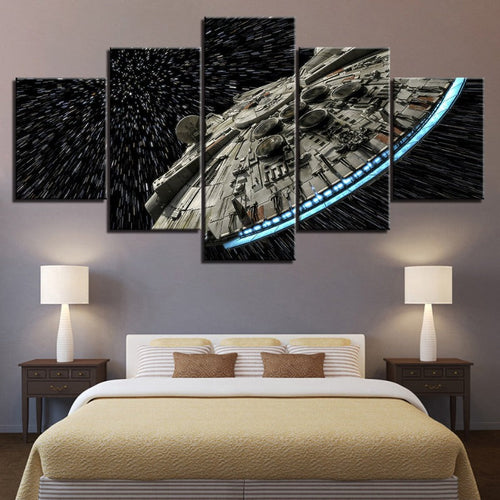5 Piece Fascinating Galaxy UFOs Canvas Wall Art Painting | Skanto