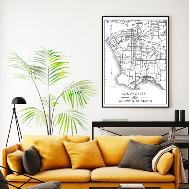 Bykart over Los Angeles – Lerretsbilde