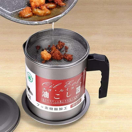 1.4L Kjøkken Rustfritt Stål Kjøkken Olje Filter Potte Skanto