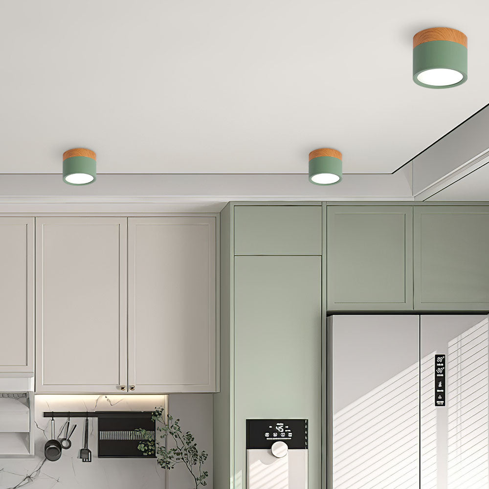 Skanto | Taklampe med rosa flush trefinish