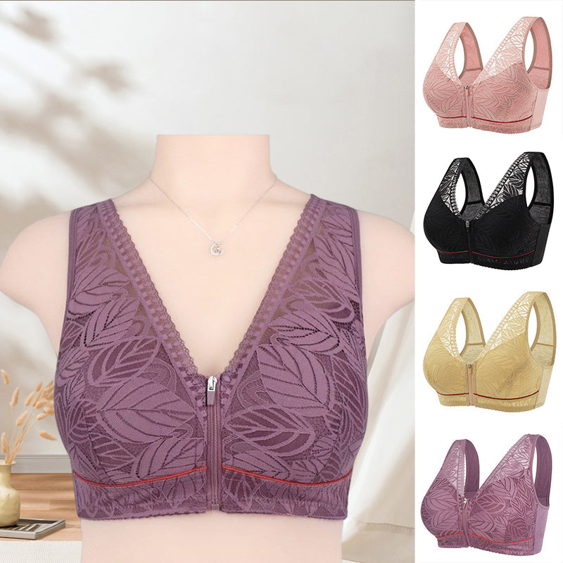 Skanto | Ensfarge Lacy Lingerie med Frontglidelås
