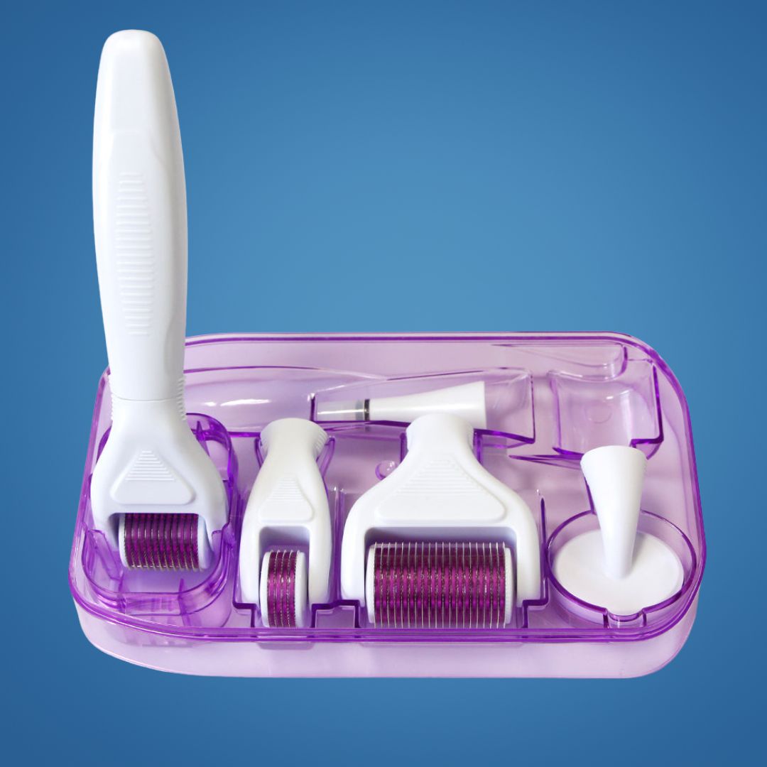 DermaGlow Mikronål Derma Roller Sett – Anti-Aging – Titan Nåler – Hjemmepleie for Kvinner Skanto