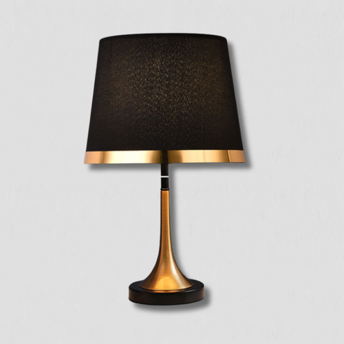 Skanto | GiltGlow – Elegant Gull og Svart Retro Bordlampe